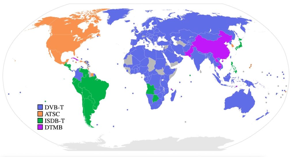 Mapa de la TV digital en el mundo